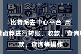 比特派去中心平台 用户不错卤莽进行转账、收款、查询等操作
