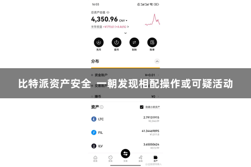 比特派资产安全  一朝发现相配操作或可疑活动